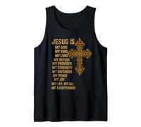Jesús es mi Dios, Mi Rey, Mi Señor, Mi Salvador, Mi Refugio Camiseta sin Mangas