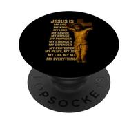 Jesús es mi Dios, Mi Rey, Mi Señor, Mi Salvador, Mi Refugio PopSockets PopGrip Adhesivo
