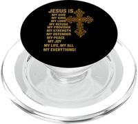 Jesús es mi Dios, Mi Rey, Mi Señor, Mi Salvador, Mi Refugio PopSockets PopGrip para MagSafe