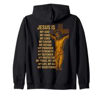 Jesús es mi Dios, Mi Rey, Mi Señor, Mi Salvador, Mi Refugio Sudadera con Capucha