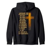 Jesús es mi Dios, Mi Rey, Mi Señor, Mi Salvador, Mi Refugio Sudadera con Capucha