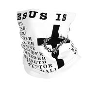 Jesús Es Mi Dios, Mi Rey, Mi Señor, Mi Salvador Negro Unisex Calentador De Cuello Multifuncional Braga De Cuello Protección UV Pasamontañas para Aire Libre Esquí Correr Yoga