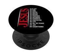 Jesús es mi Dios Rey Todo Creencia Cristiana Fe PopSockets PopGrip Adhesivo