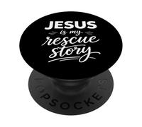 Jesús es mi Historia de Rescate Biblia de fe Cristiana PopSockets PopGrip Adhesivo