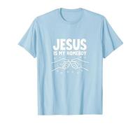 Jesús Es Mi Homeboy Hombres Cristianos Fe Puño Bump Camiseta, Hombre, Azul Bebé, 3XL