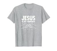 Jesús Es Mi Homeboy Hombres Cristianos Fe Puño Bump Camiseta, Hombre, Gris Jaspeado, S
