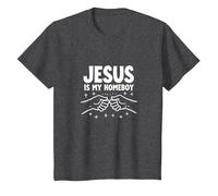 Jesús Es Mi Homeboy Hombres Cristianos Fe Puño Bump Camiseta, Niños, Jaspeado Oscuro, 10 años