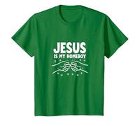 Jesús Es Mi Homeboy Hombres Cristianos Fe Puño Bump Camiseta, Niños, Verde Kelly, 12 años