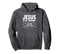 Jesús Es Mi Homeboy Hombres Cristianos Fe Puño Bump Sudadera con Capucha, Unisex para Adultos, Jaspeado Oscuro, XXL