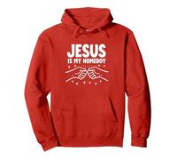 Jesús Es Mi Homeboy Hombres Cristianos Fe Puño Bump Sudadera con Capucha, Unisex para Adultos, Rojo, M