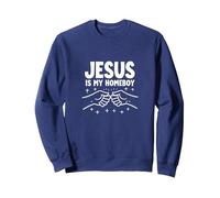 Jesús Es Mi Homeboy Hombres Cristianos Fe Puño Bump Sudadera, Unisex para Adultos, Azul Marino, XL