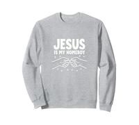 Jesús Es Mi Homeboy Hombres Cristianos Fe Puño Bump Sudadera, Unisex para Adultos, Gris Jaspeado, M