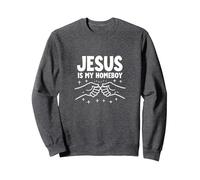 Jesús Es Mi Homeboy Hombres Cristianos Fe Puño Bump Sudadera, Unisex para Adultos, Jaspeado Oscuro, XXL