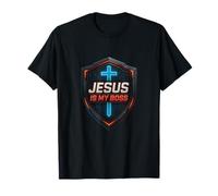 Jesús es mi Jefe Christian Shield Superhéroe Camiseta