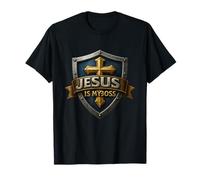 Jesús es mi Jefe Christian Shield Superhéroe Camiseta
