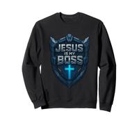 Jesús es mi Jefe Christian Shield Superhéroe Sudadera