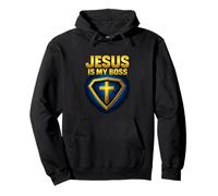 Jesús es mi Jefe Christian Shield Superhéroe Sudadera con Capucha