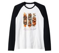 Jesús es mi luz Juan 8:12 Cruz Calabaza Camiseta Manga Raglan