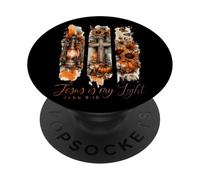 Jesús es mi luz Juan 8:12 Cruz de Girasol PopSockets PopGrip Adhesivo