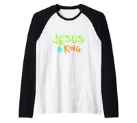 Jesús es mi Rey - Biblia Historia Real Jesús Feliz Camiseta Manga Raglan