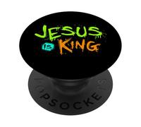 Jesús es mi Rey - Biblia Historia Real Jesús Feliz PopSockets PopGrip Adhesivo