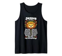 Jesús es mi Rey león Fe Cristiana versículo bíblico Camiseta sin Mangas