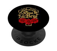 Jesus Es Mi Rey, Roca Y Mi Fortaleza, Bible Verse Sayings PopSockets PopGrip Adhesivo