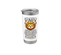 Jesús Es Mi Rey Señor Salvador Fe Cristiana Vaso térmico de acero inoxidable de doble pared