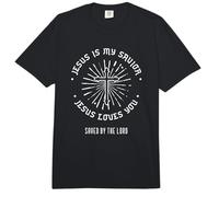 Jesús es mi Salvador Cruz Gráfico Religioso Comfort Colors Adult Heavyweight T-Shirt