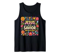 Jesús es mi salvador El Papa es mi entrenador Fe cristiana Camiseta sin Mangas