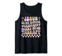 Jesús es mi Salvador, Las gallinas Son mi Terapia, Divertida y Divertida para la Pascua Camiseta sin Mangas
