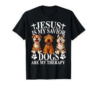 Jesús es mi salvador Los perros son mi terapia cristiana Camiseta