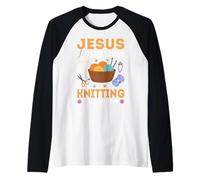Jesús es mi Salvador Tejer es mi Terapia Camiseta Manga Raglan
