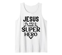 Jesús es mi superhéroe Cristiano Hombres Mujeres Agradecido Agradecido Camiseta sin Mangas
