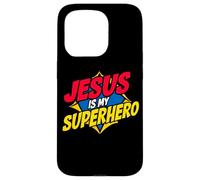 Jesús es mi superhéroe, Dios Cristiano, cómic religioso, niño Carcasa para iPhone 15 Pro