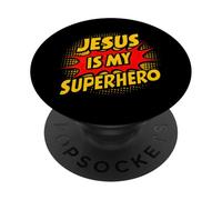 Jesús es mi superhéroe, Dios Cristiano, cómic religioso, niño PopSockets PopGrip Adhesivo