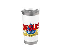 Jesús es mi superhéroe inspirado en el espíritu fiel Vaso térmico de acero inoxidable de doble pared
