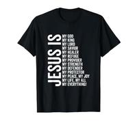 Jesús Es Mi Todo Mi Todo Mi Dios Señor Salvador Sanador Camiseta gráfica económica, Hombre, Negro, S