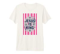 Jesús Es Rey Cristiana Fe Floral Pez Religioso Camiseta Premium