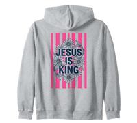 Jesús Es Rey Cristiana Fe Floral Pez Religioso Sudadera con Capucha