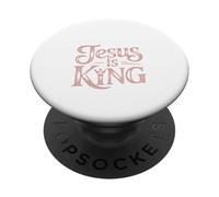 Jesús es Rey Cristiano Jesús Cristianismo PopSockets PopGrip Adhesivo