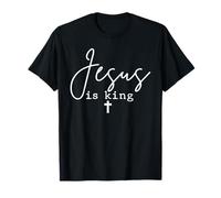Jesús Es Rey Cruz Cristiana Dios Fe Biblia Mínimo Orar Camiseta