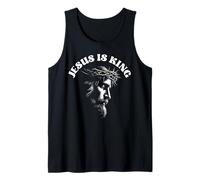 Jesús Es Rey Dios Cristiano Católicos Adorador Religioso Camiseta sin Mangas