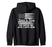 Jesús es Rey Él me ama y yo lo Amo Sudadera con Capucha