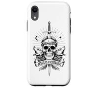 Jesús es victorioso Christian Christcore Skull Faith Art Carcasa para iPhone XR