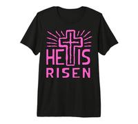 Jesús está Vivo Ha resucitado Cristo Rosa de la Pascua Muerta Camiseta Premium