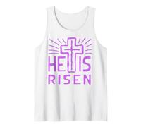 Jesús está Vivo Ha resucitado Cristo Rosa de la Pascua Muerta Camiseta sin Mangas