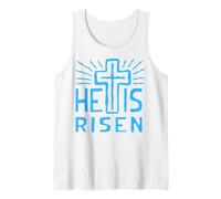 Jesús está Vivo Ha resucitado Cristo Rosa de la Pascua Muerta Camiseta sin Mangas