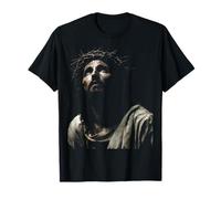Jesus Face Crown of Thorns God Bible Christian Easter Camiseta