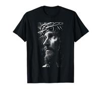 Jesus Face Crown of Thorns God Bible Christian Easter Camiseta